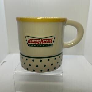 Krispy Kreme Doughnuts Coffee Mug 3D Donut on Inside Embossed Green Yellow White
